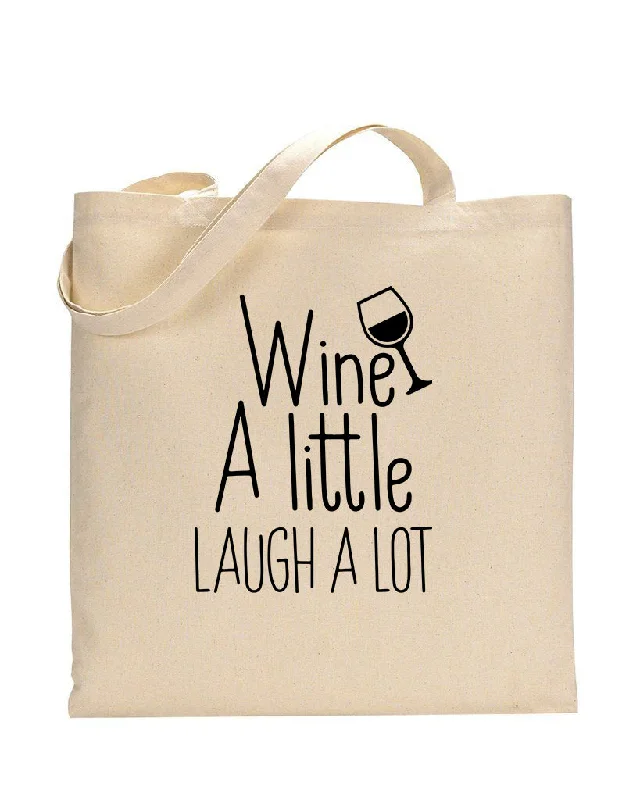 Faux fur-lined tote bag for a cozy winter accessoryWine A Little Laugh A Lot Design - Winery Tote Bags