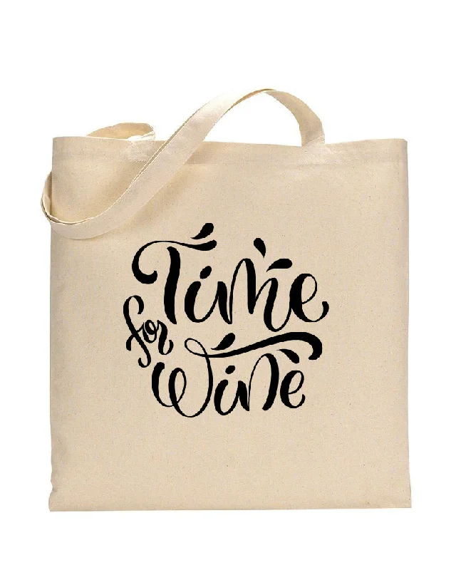 Women's leather tote bag with hand-stitched details and gold hardware for luxuryTime For Wine Design - Winery Tote Bags