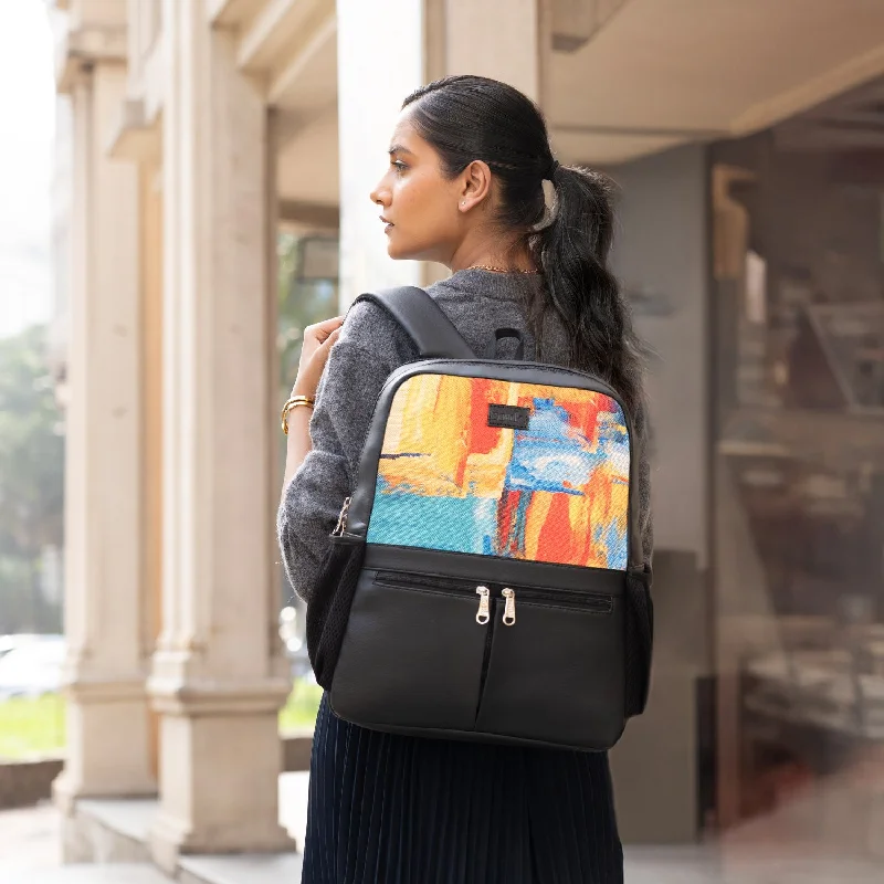 Embroidered backpack with detailed floral threadwork for a unique touchAbstract Amaze Office Backpack