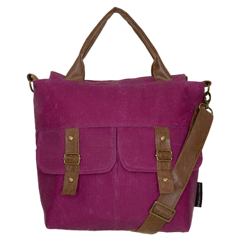 Lightweight nylon crossbody bag with a floral print for spring outingsAmber Crossbody Premier: Raspberry Waxed Canvas