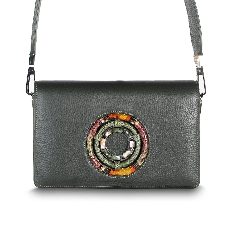 Metallic crossbody bag with a glittery finish for evening partiesAnna Convertible Crossbody, Dark Green Leather, Jasper