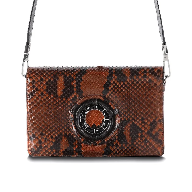 Metallic crossbody bag with a glittery finish for evening partiesAnna Convertible Crossbody, Reddish-Brown, Black Onyx Gemstones