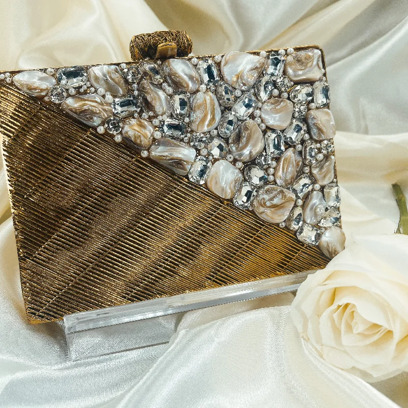 Fur - trimmed evening bag for a luxurious winter eventANUSHKA Clutch