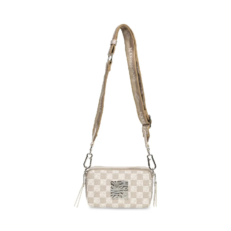 Lightweight nylon crossbody bag with a floral print for spring outingsBARI BEIGE