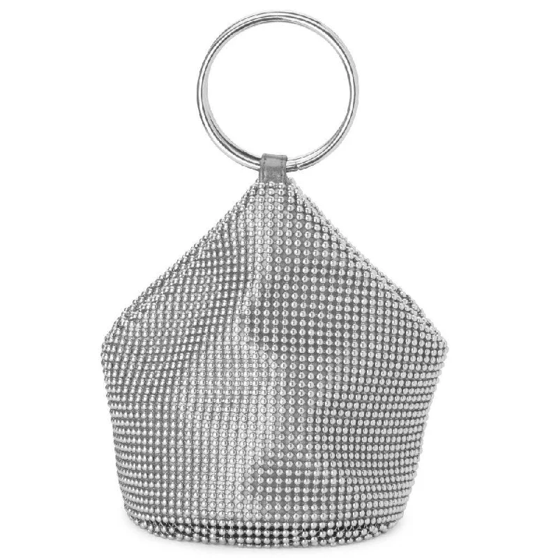 Convertible handle bag that can be worn as a shoulder bag with an adjustable strapBIANCA Ball Mesh Handle Bag