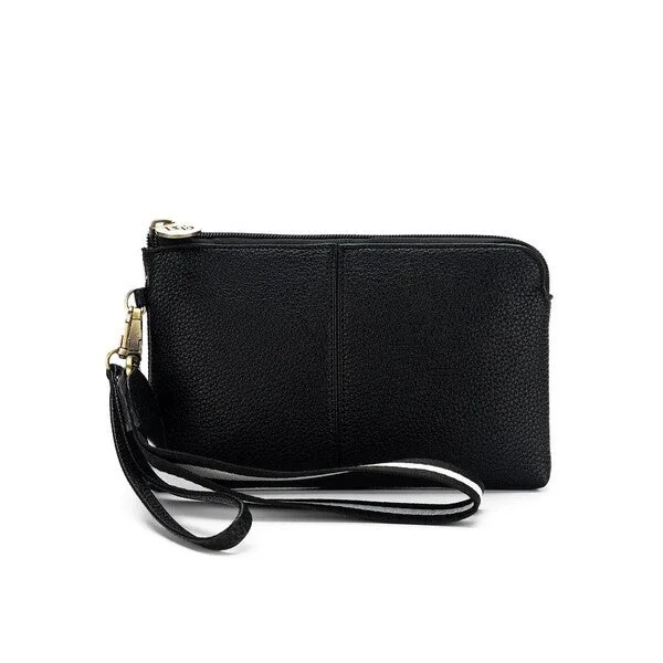 Miniature evening bag with a fold - over clasp for a compact optionBlack Caviar Lylah Black Pouch