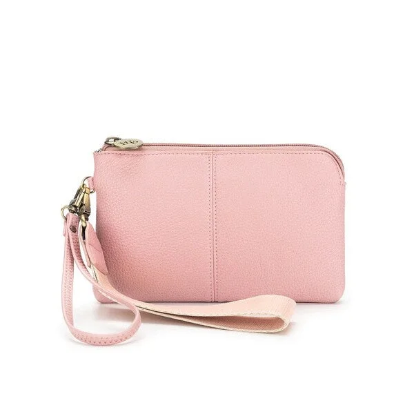 Clutch with a removable strap to be used as a hand - held or cross - bodyBlack Caviar Lylah Pretty in Pink Pouch