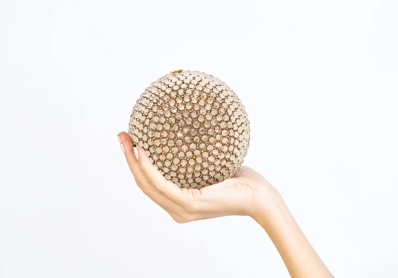 Miniature evening bag with a fold - over clasp for a compact optionBling Sphere