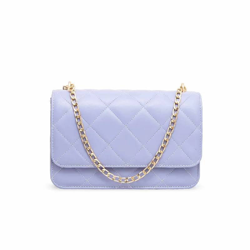 Metallic shoulder bag with a glittery finish for evening partiesBlue Casual Shoulder Bag P55522