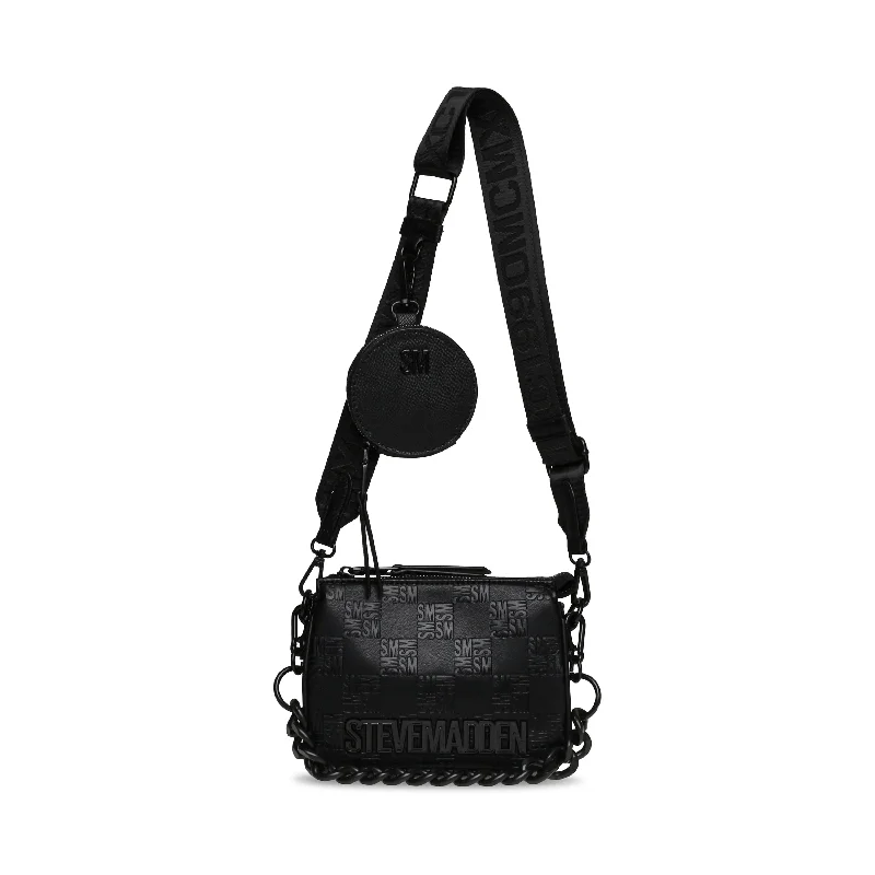 Silk - lined shoulder bag with a smooth interior for protecting belongingsBMINIROY BLACK