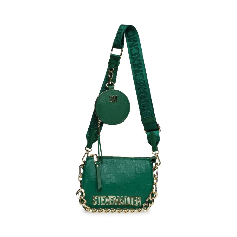 Shoulder bag with multiple compartments and a zippered pocket for organizationBMINIROY GREEN