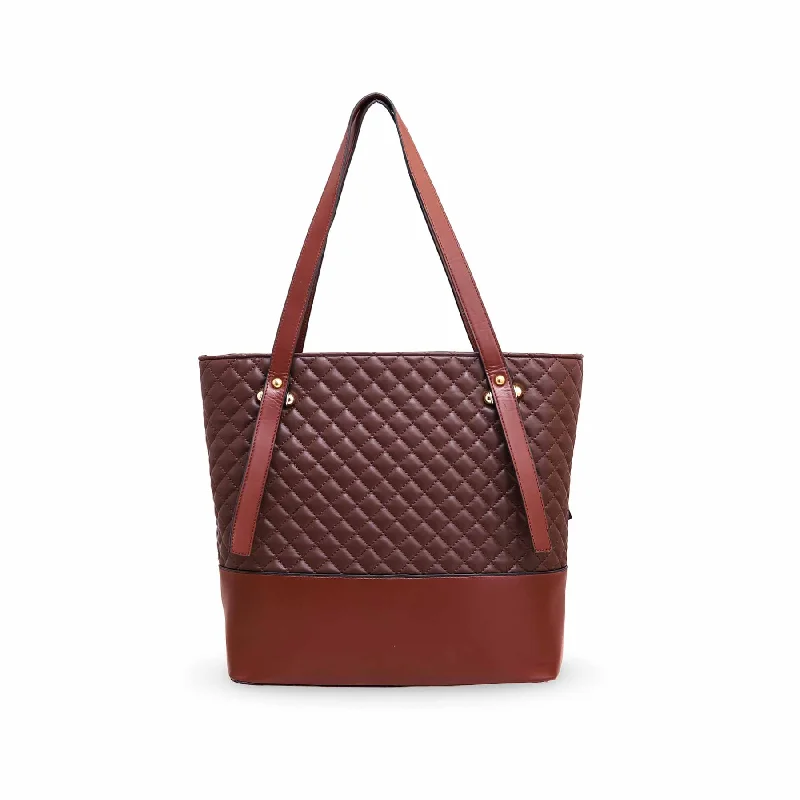 Plus - size shoulder bag with a roomy interior for carrying daily essentialsBrown Formal Shoulder Bag P55589