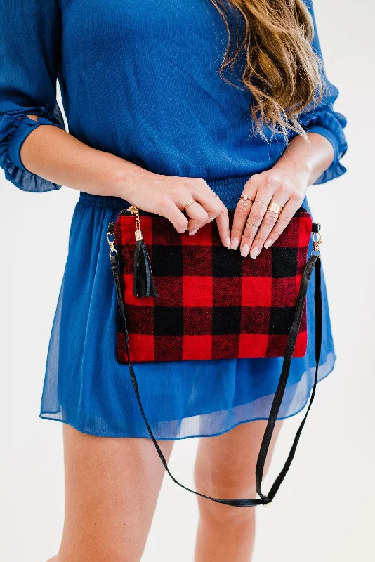 Two - tone clutch with a contrast color lining for added styleBryn Crossbody Clutch - Final Sale