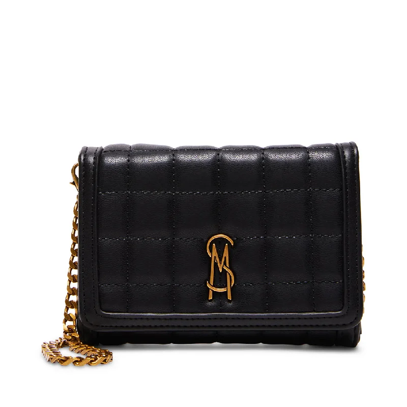 Women's leather crossbody bag with a tassel charm for a bohemian styleBSHEY BLACK MULTI