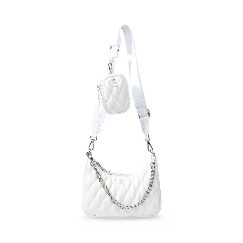 Plus - size shoulder bag with a roomy interior for carrying daily essentialsBVITAL-Q WHITE