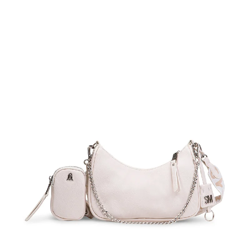 Silk - lined shoulder bag with a smooth interior for protecting belongingsBVITAL-S WHITE