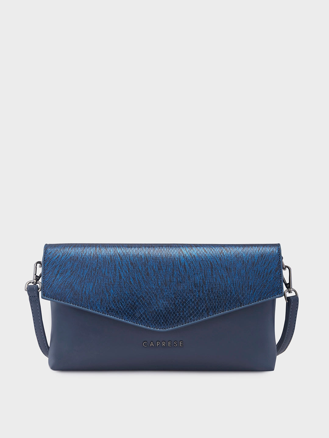 Velvet clutch with a tassel detail for a bohemian - chic styleCaprese Ava Clutch Large Navy