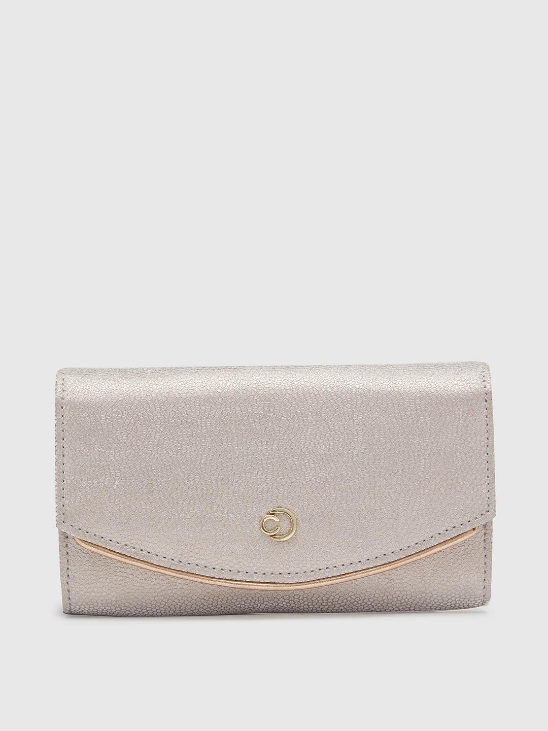 Miniature evening bag with a fold - over clasp for a compact optionCaprese Gretchen Flapover Clutch Medium Gold