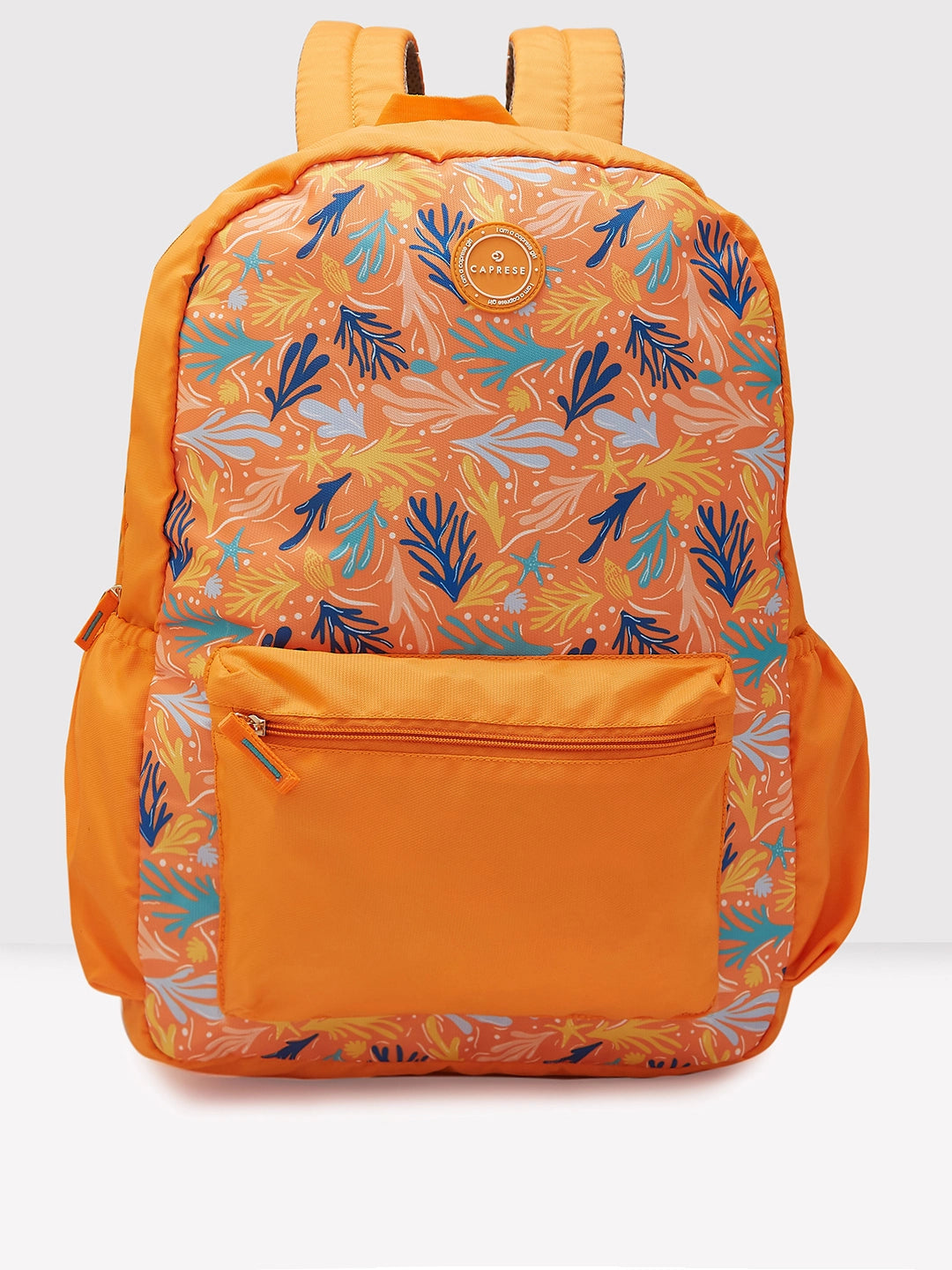 Color - blocked backpack with bold and bright hues for a fashionable appearanceCaprese Xenia Laptop Backpack X Large Printed Orange