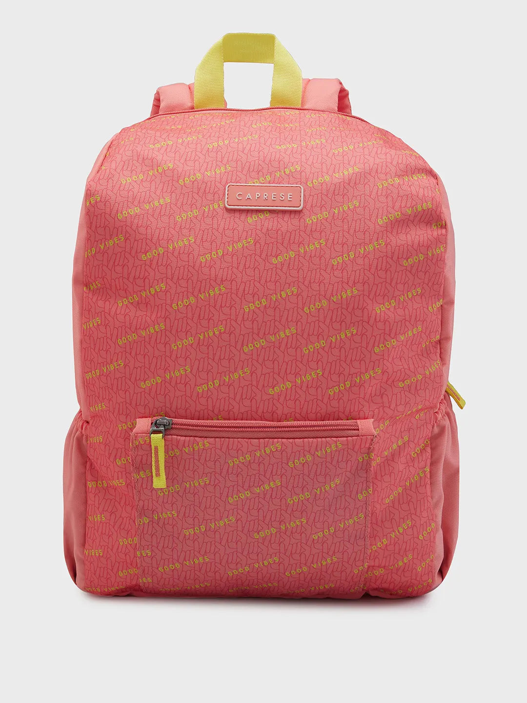 Laser - cut leather backpack with an intricate geometric designCaprese Zoe Laptop Backpack Large Peach