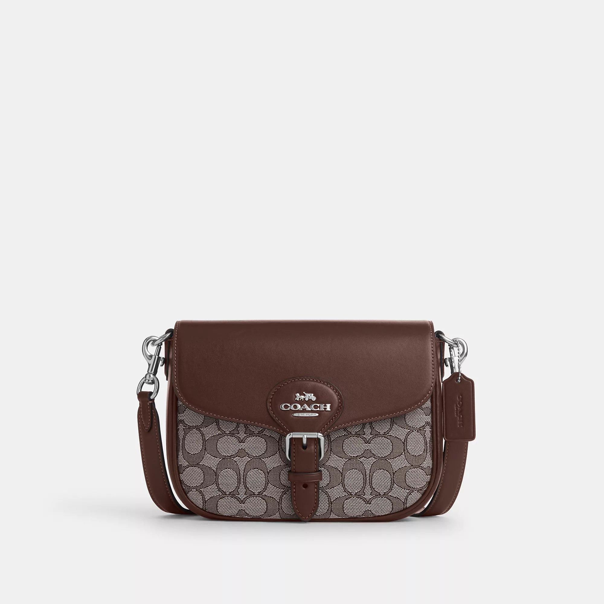 Waterproof crossbody bag with a zippered closure for outdoor adventuresCoach Outlet Amelia Saddle Bag In Signature Jacquard