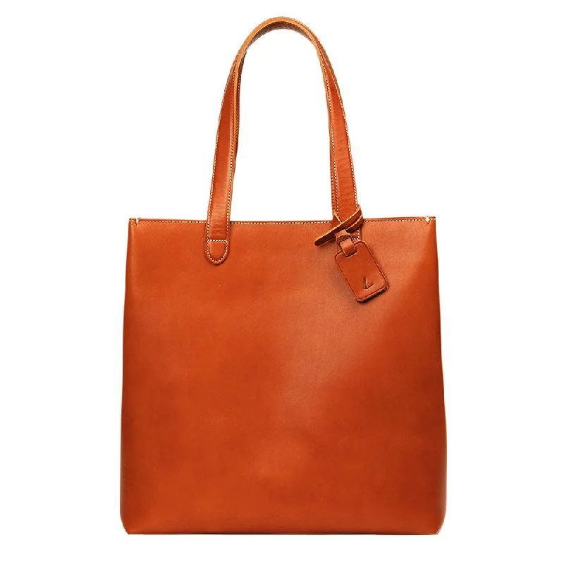 Women's genuine leather handle bag with a classic saddle shape and gold - tone hardwareDiario Tall Tote