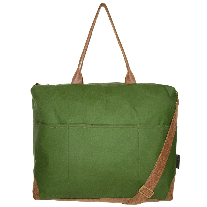 Vegan leather crossbody bag for eco - conscious consumersElizabeth: Lemongrass Waxed Canvas