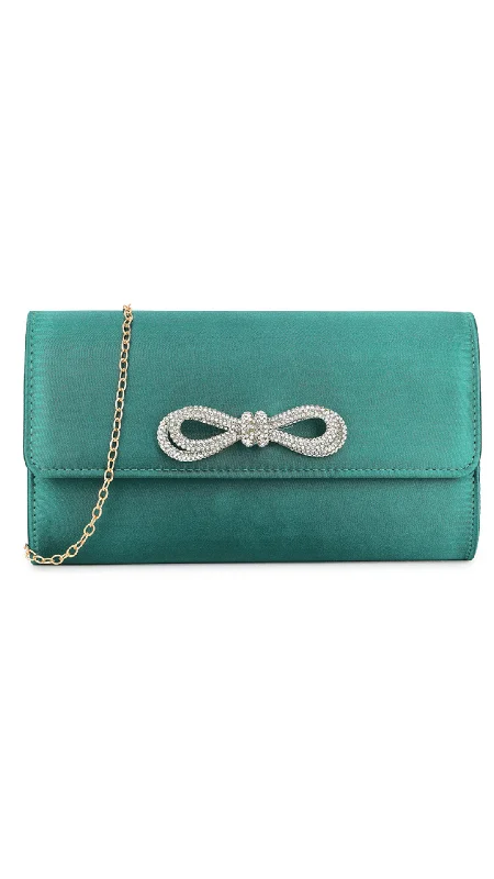 Geometric - shaped evening bag for a contemporary aestheticEllen Clutch- Dark Green