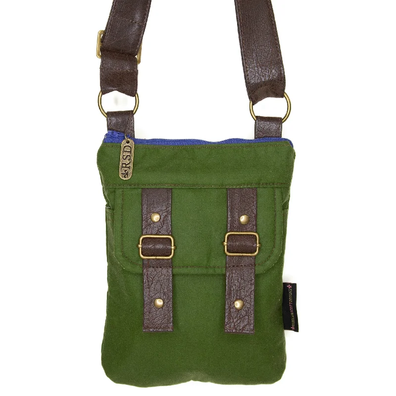 Convertible crossbody bag that can be worn as a shoulder bagErin: Lemongrass Waxed Canvas