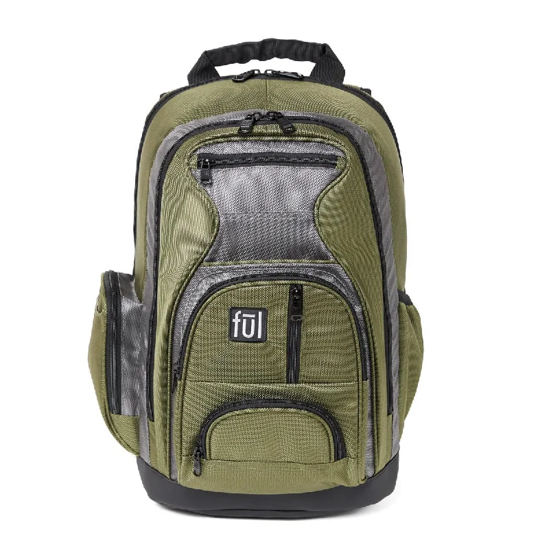 Convertible backpack that can be worn as a cross - body bagFree Fallin Olive Laptop Backpack FŪL Plush Padded