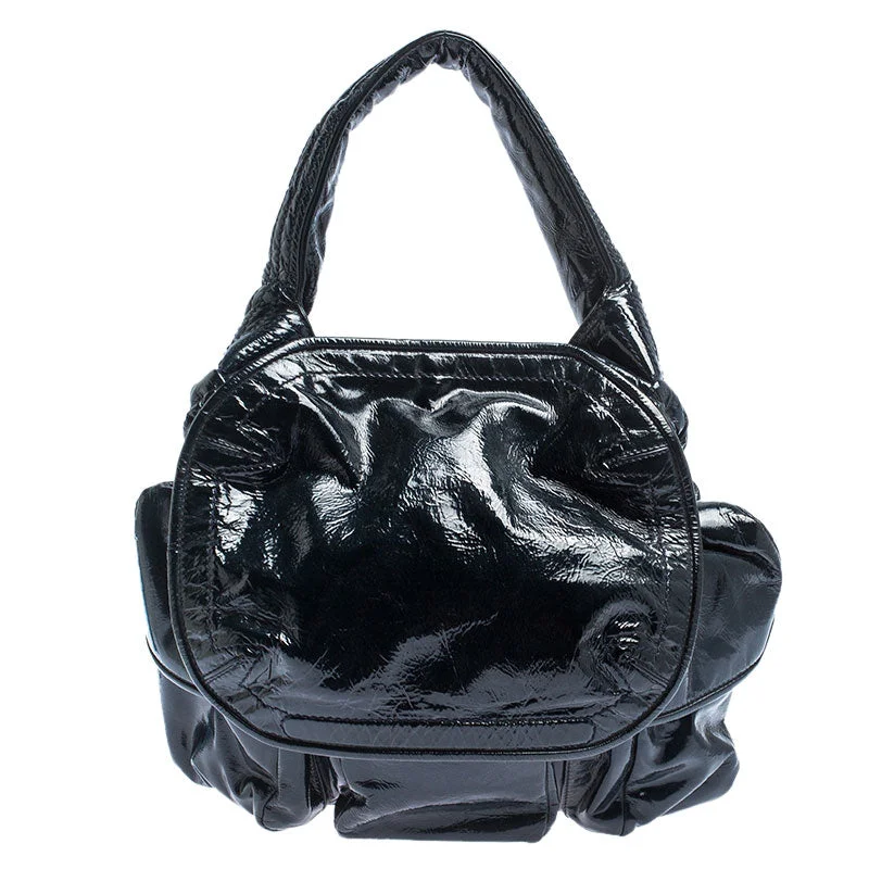 Canvas satchel with a colorful floral print for springtimeGivenchy Midnight Patent Leather Hobo