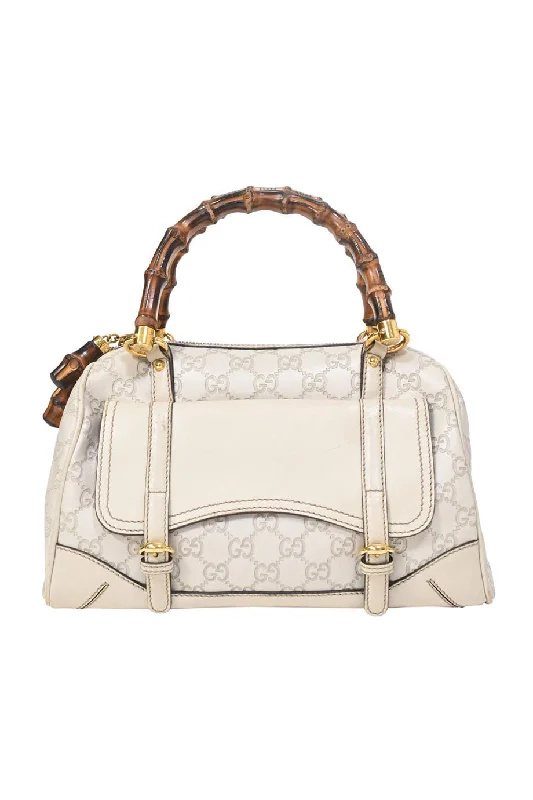 Laser - cut leather handle bag with a geometric pattern for a modern and edgy look[WB7347] Gucci | Top Handle Bag