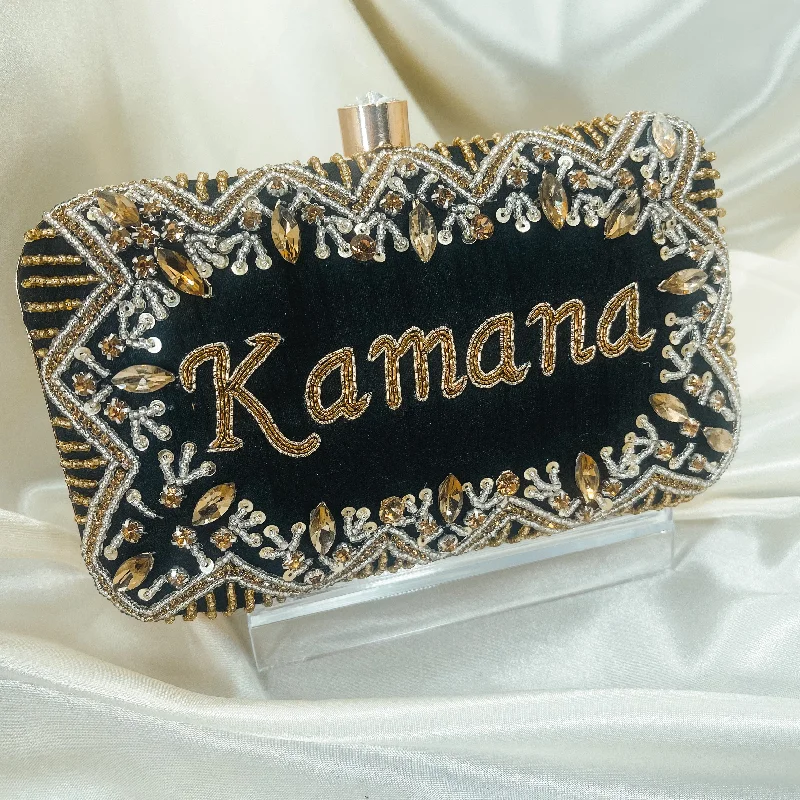 Monogrammed clutch as a personalized evening accessoryKAMANA Custom Clutch