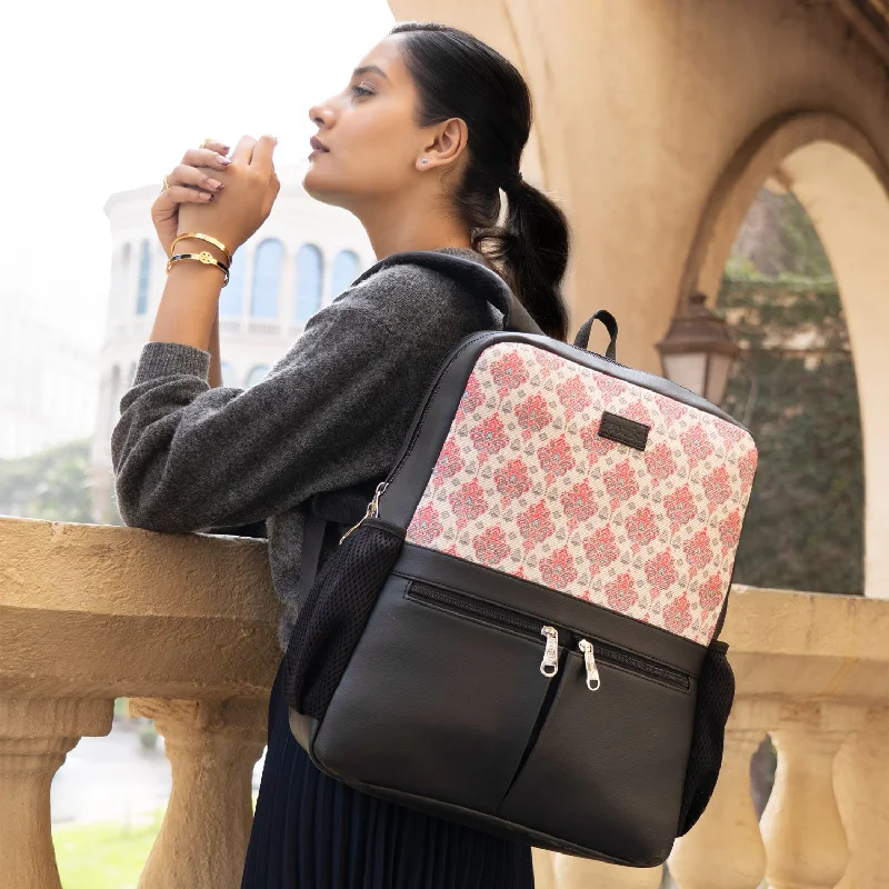 Backpack with adjustable straps and a padded back for comfortKashmiri Tulips Office Backpack