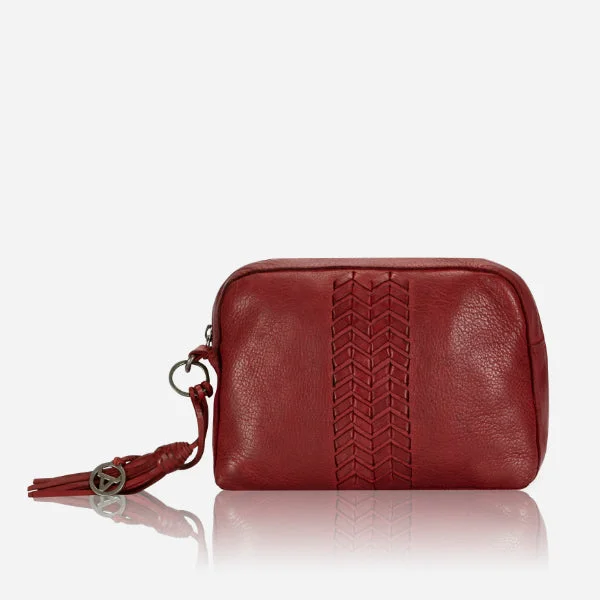 Crossbody bag with a hidden anti - theft pocket for securityKate Small Leather Crossbody Bag, Red