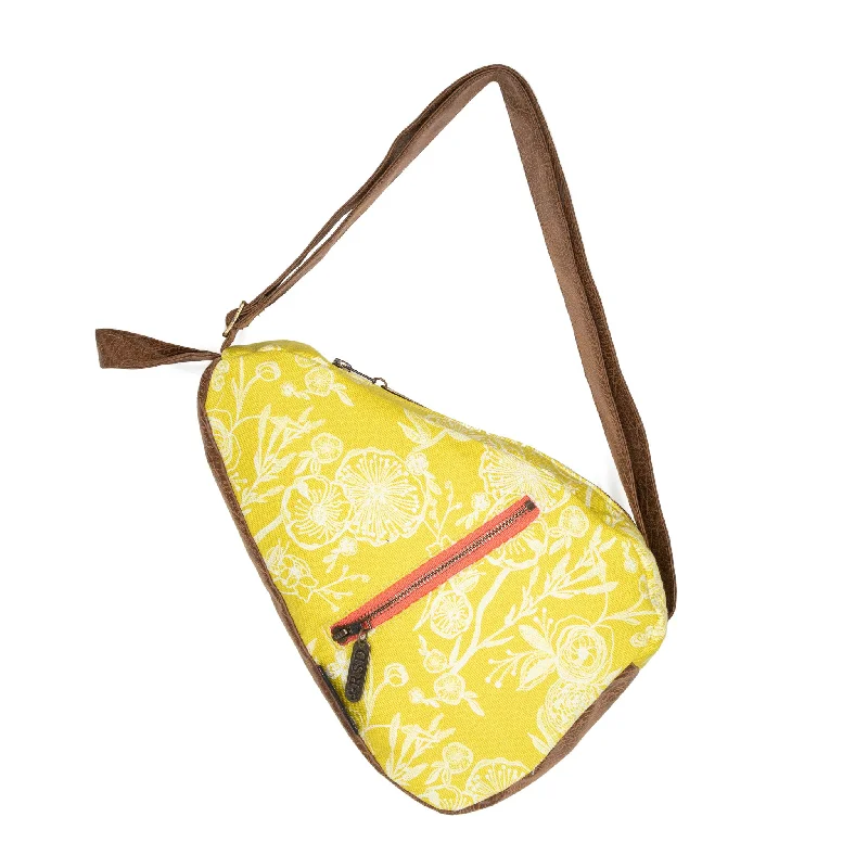 Silk crossbody bag with a delicate print for a feminine touchKatie: Citrus