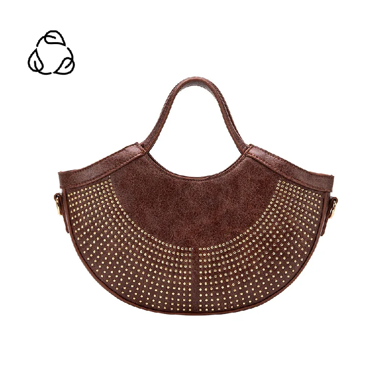 Convertible handle bag that can be worn as a shoulder bag with an adjustable strapKaylee Burgundy Recycled Vegan Crossbody Bag