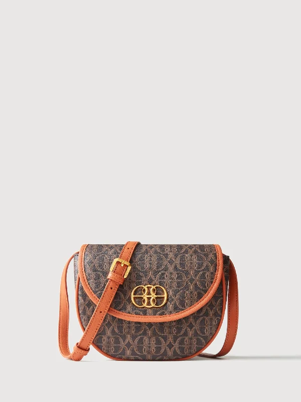 Silk crossbody bag with a delicate print for a feminine touchLa Luna Monogram Crossbody Bag