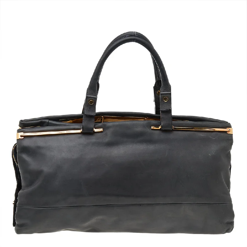 Plus-size satchel with a spacious interior for carrying all essentialsLanvin Dark  Leather Satchel