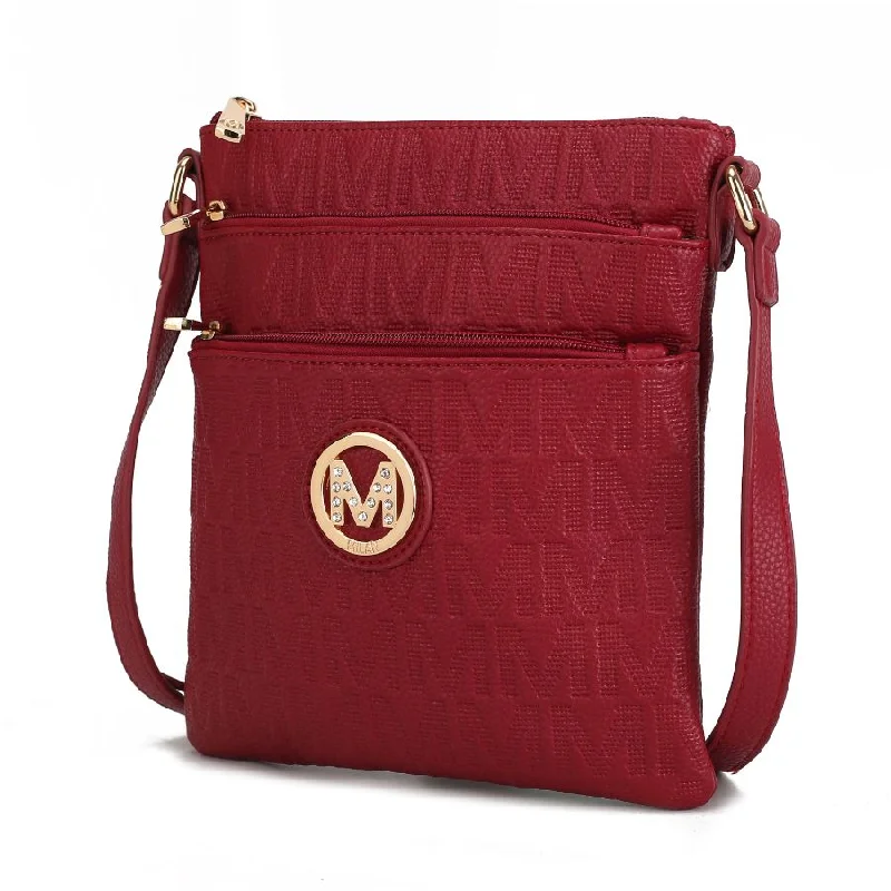 Plus - size crossbody bag with a roomy interior for carrying essentialsLennit Embossed M Signature Crossbody Bag