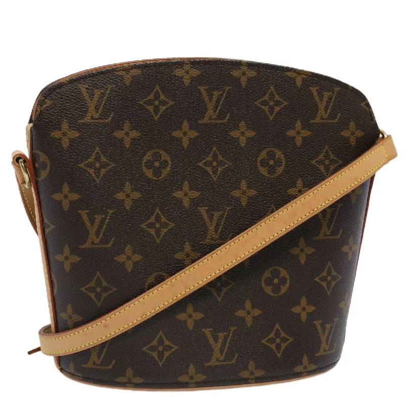 Leatherette shoulder bag with a quilted diamond pattern for sophisticationLouis Vuitton Drouot  Canvas Shoulder Bag (Pre-Owned)