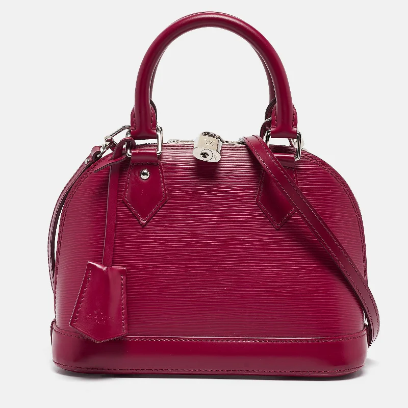 Convertible satchel that can be worn as a crossbody or shoulder bagLouis Vuitton Fuchsia Epi Leather Alma Bb Bag