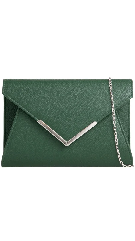 Velvet clutch with a tassel detail for a bohemian - chic styleLucy Clutch- Dark Green