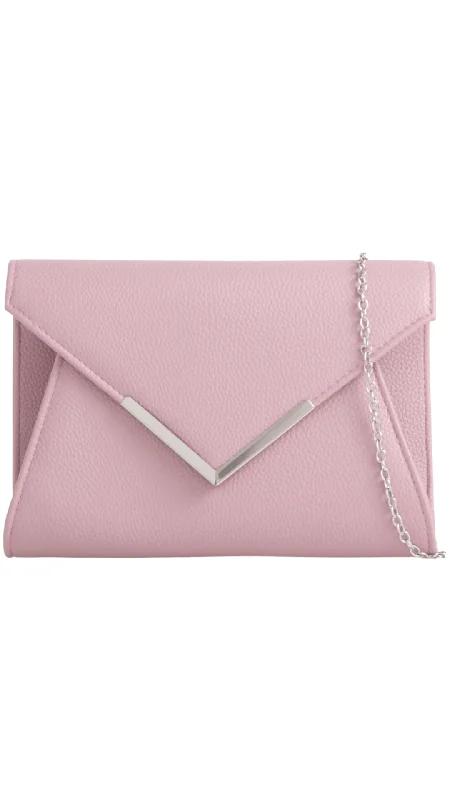 Clutch with a removable strap to be used as a hand - held or cross - bodyLucy Clutch- Dusty Pink