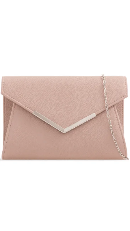 Clutch with a built - in mirror and compact for on - the - go touch - upsLucy Clutch- Nude