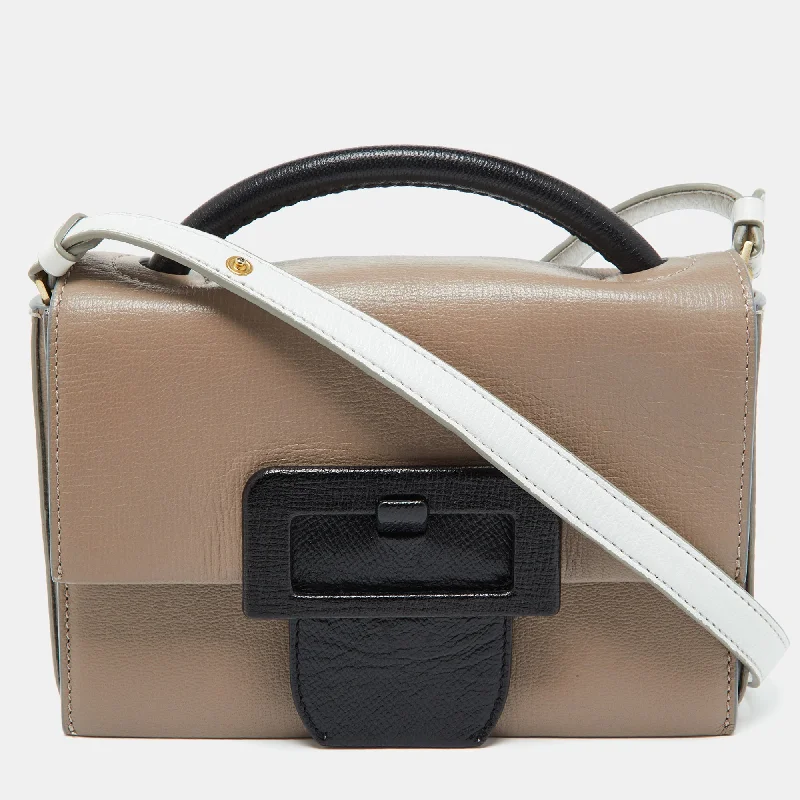 Waterproof nylon satchel with a drawstring closure for outdoor useMaison Martin Margiela Tri Color Leather Top Handle Bag