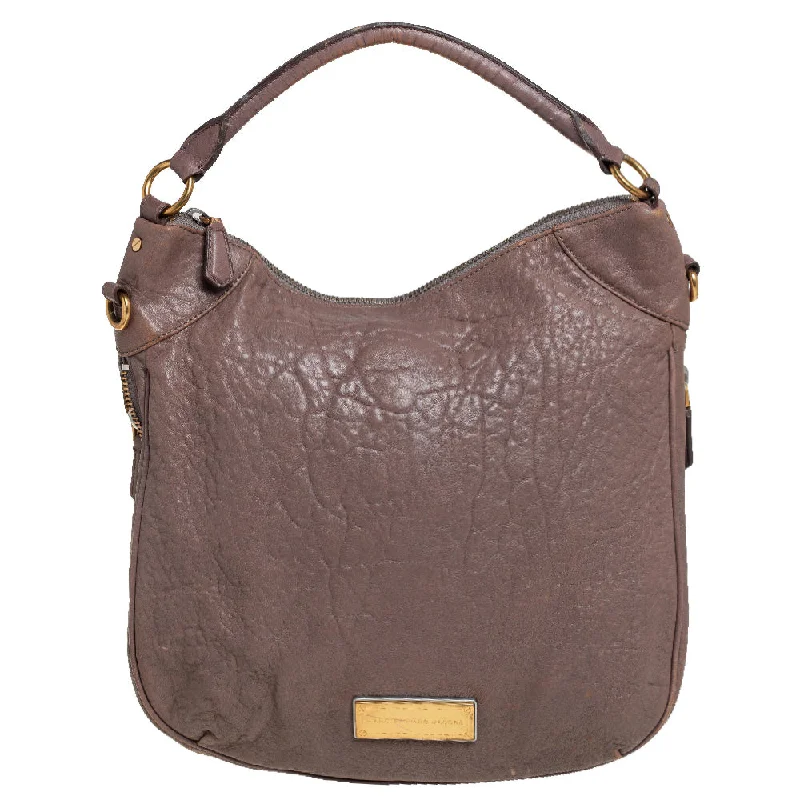 Satchel with a detachable strap for easy customizationMarc By Marc Jacobs Taupe Leather Classic Q Hillier Hobo