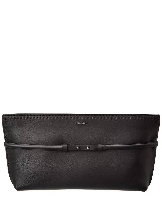 Patent leather clutch with a modern, minimalist designMax Mara Archetipo Leather Pouch