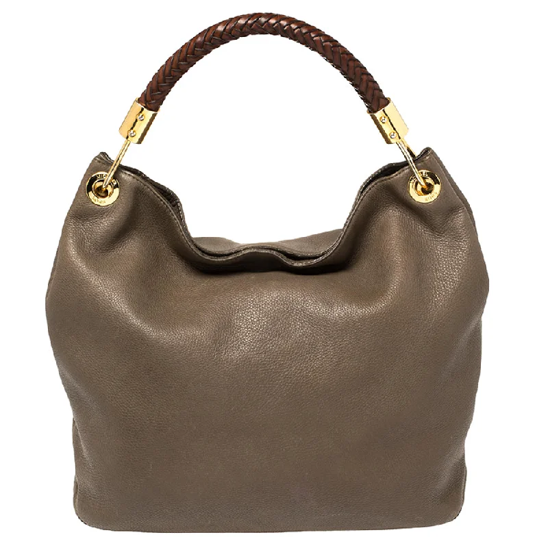 Laser-cut leather satchel with an intricate geometric designMichael Kors Dark /brown Soft Leather Skorpios Hobo