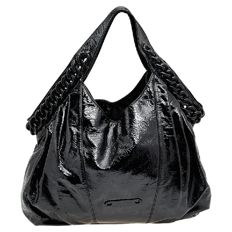 Women's leather satchel with a hand-stitched edge for a premium lookMichael Kors  Patent Leather Chain Hobo